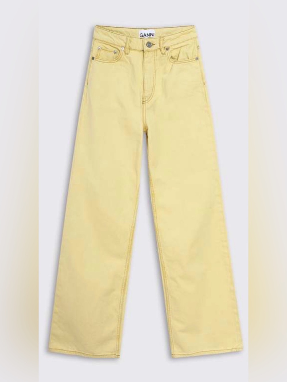 GANNI Magny Wide Leg Jean in yellow
